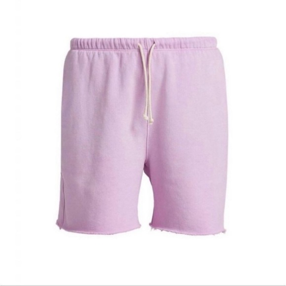 NWT RE/DONE x Hanes 80s Raw Hem French Terry Sweat Shorts In Faded Blossom Sz S - Picture 4 of 9